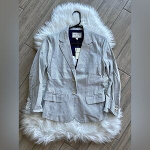 Women's Blue & White Pinstripe Blazer Lucky Brand Size 2 NWT